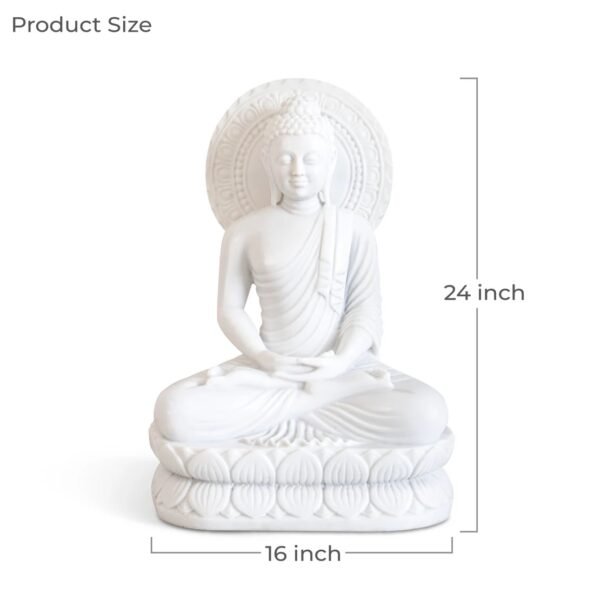 Buddha White Marble Statue - Image 3
