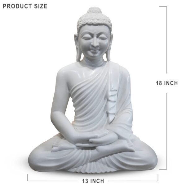 Buddha White Marble Statue - Image 3