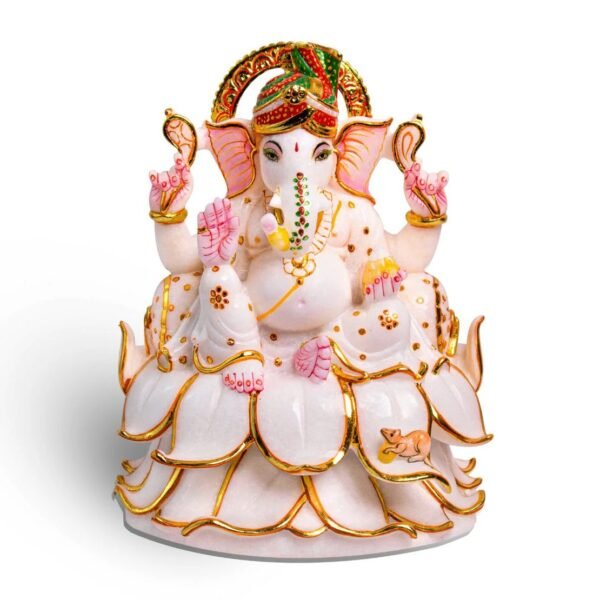 Ganesh,White Marble Statue - Image 2
