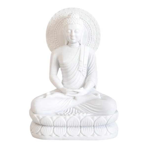 Buddha White Marble Statue - Image 2