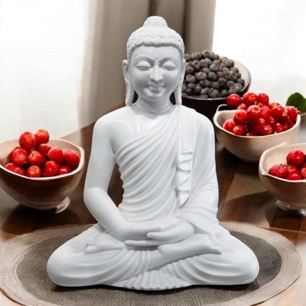 Buddha White Marble Statue - Image 2