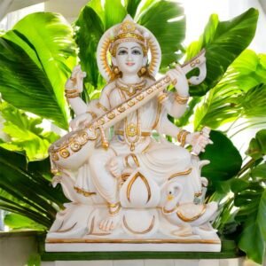 Maa Sarswati  White Marble Statue
