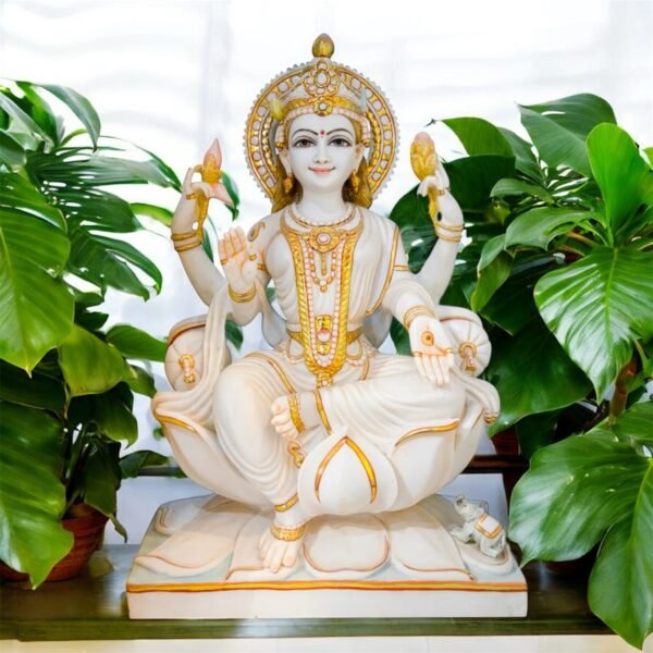 Maa Laxmi White Marble Statue