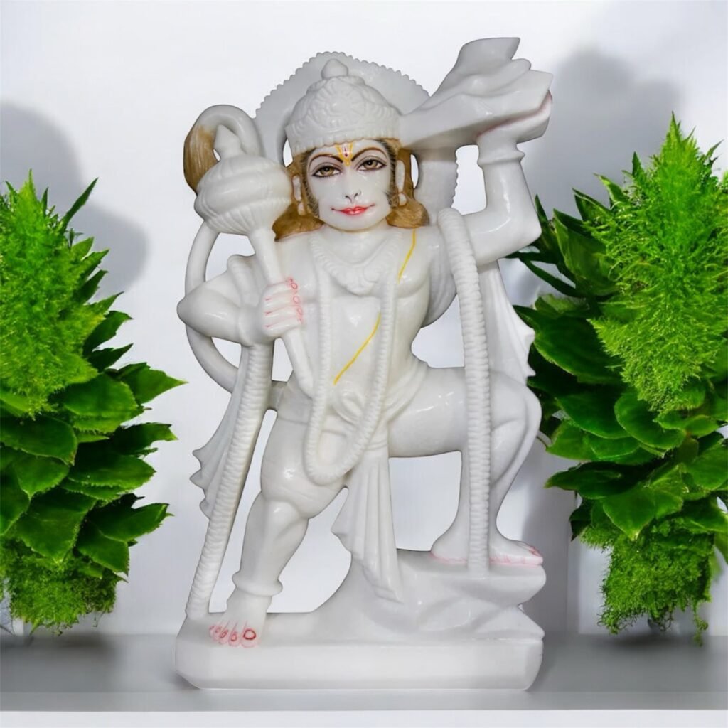Hanuman. White Marble Statue