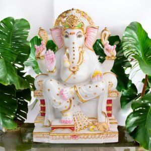 Ganesh 2 ,White Marble Statue