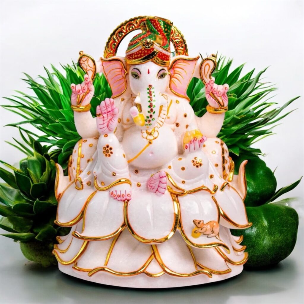 Ganesh,White Marble Statue