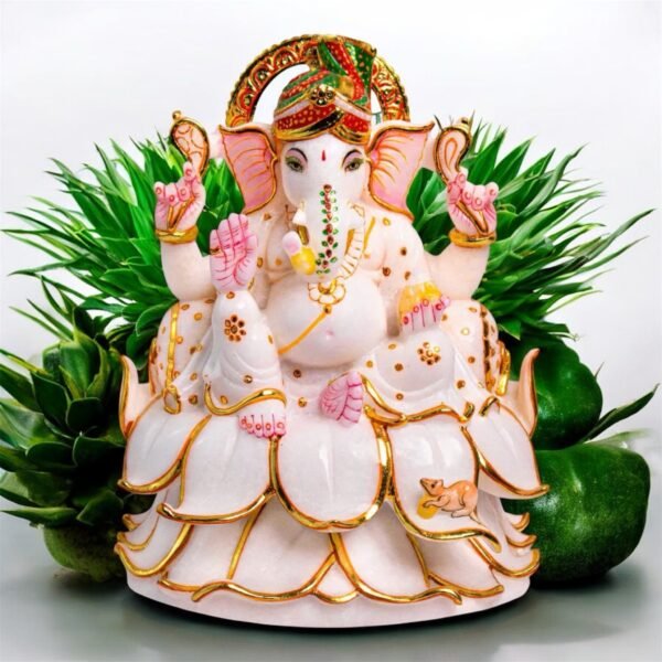 Ganesh,White Marble Statue