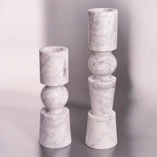 Marble Candle Holder ( Wonder White ) - Image 2