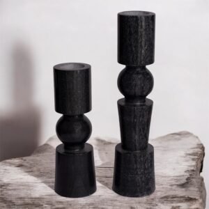 Marble Candle Holder ( Modern Black )