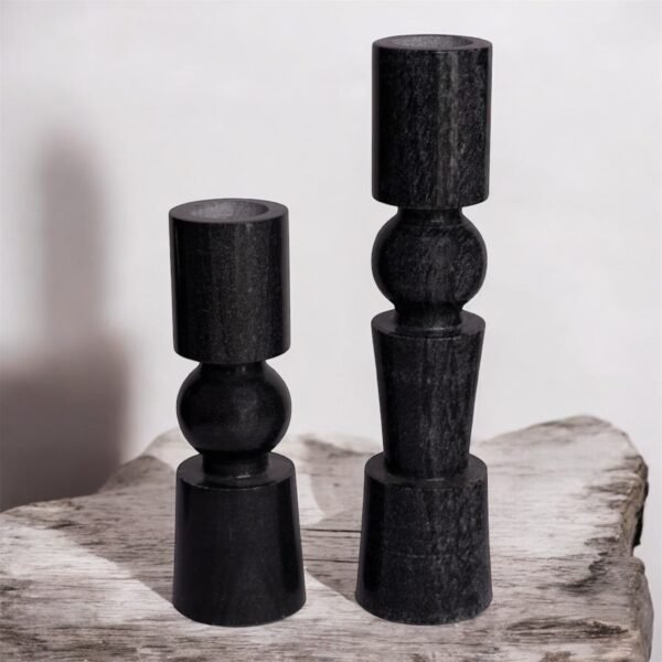 Marble Candle Holder ( Modern Black )