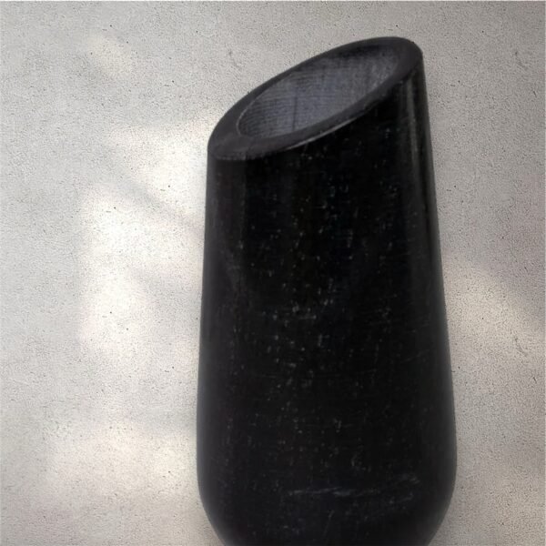 Marble Flower Vase, Black - Image 4