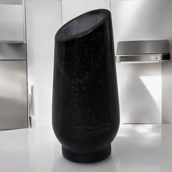 Marble Flower Vase, Black - Image 2