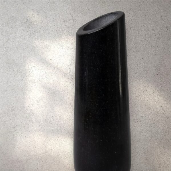 Marble Flower Vase, Black - Image 5