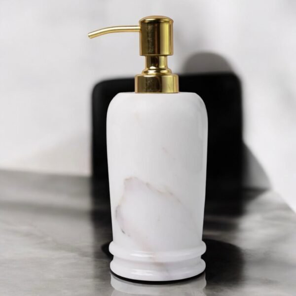 Marble Soap Dispenser ( Statuario ) - Image 2