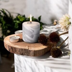 Marble Candle Holder ( Statuario )