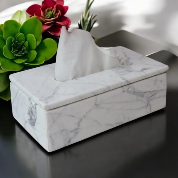 Marble Tissue Box ( Statuario ) - Image 2