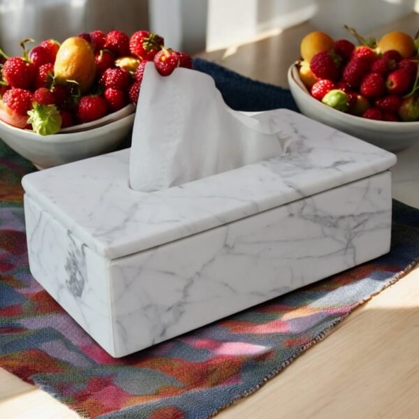 Marble Tissue Box ( Statuario )