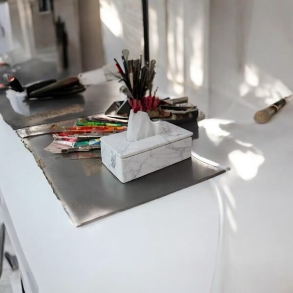 Marble Tissue Box ( Statuario ) - Image 3