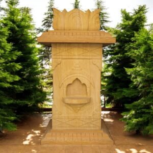 Sandstone Tulsi Pot,Brown Carving
