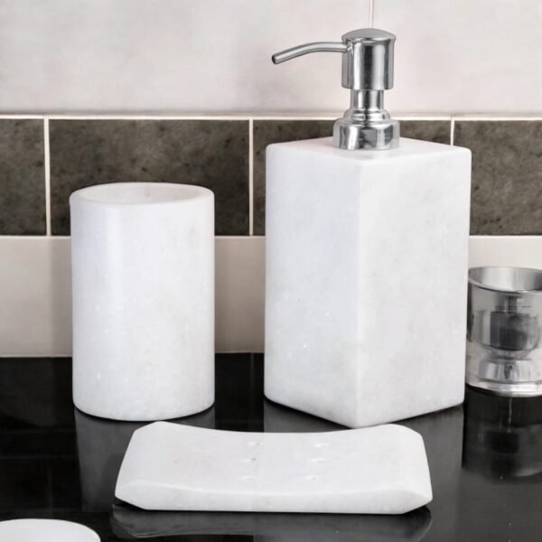 Marble Bathroom Set ( White ) - Image 2