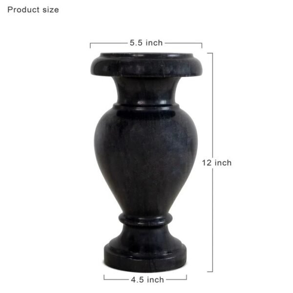 Black Marble Flower Vase - Image 4