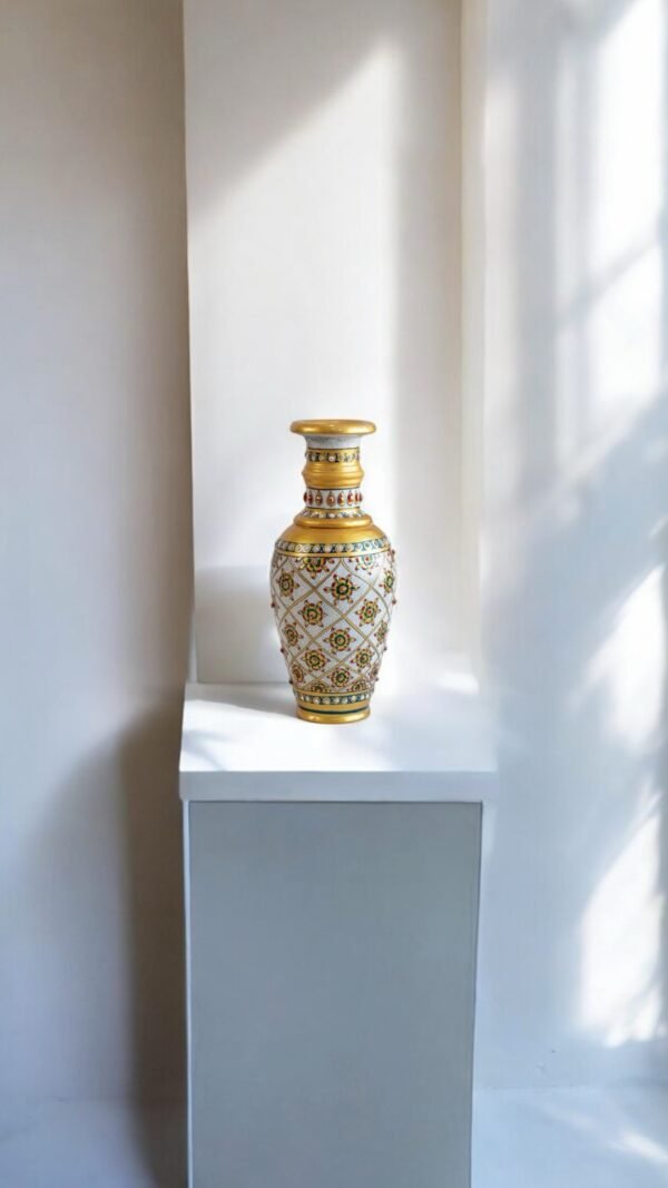 Marble Handpainted Flower Vase - Image 3