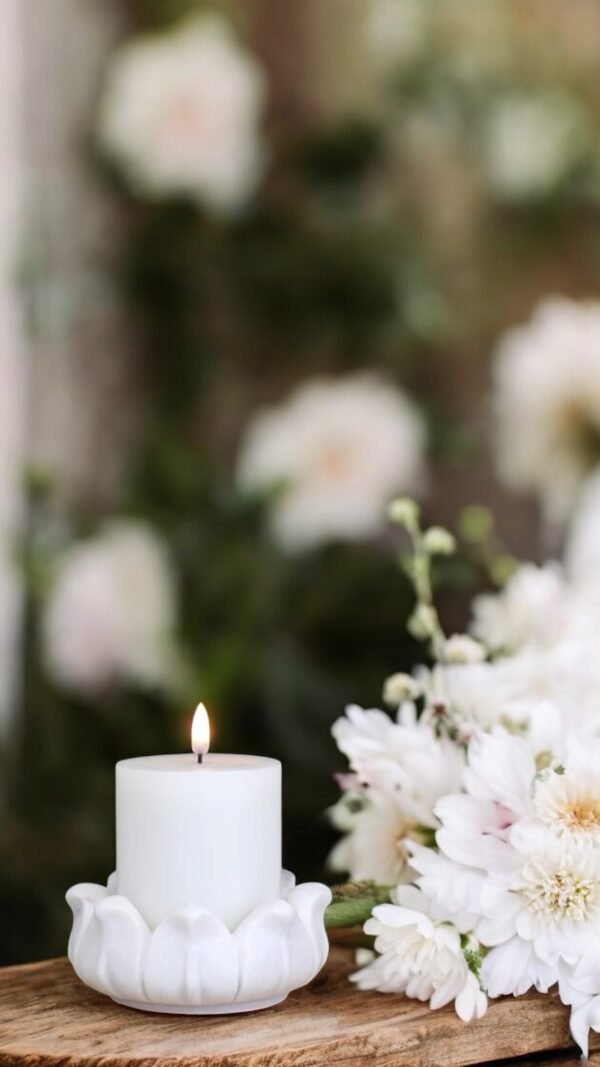 White Marble Lotus Flower Uril - Image 3